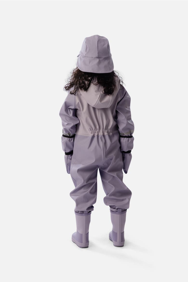 Waterproof Hooded Reflective Rain One Piece, Alternate, color, Mauve