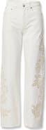 rag & bone Shea Floral Eyelet High Rise Straight Leg Jeans