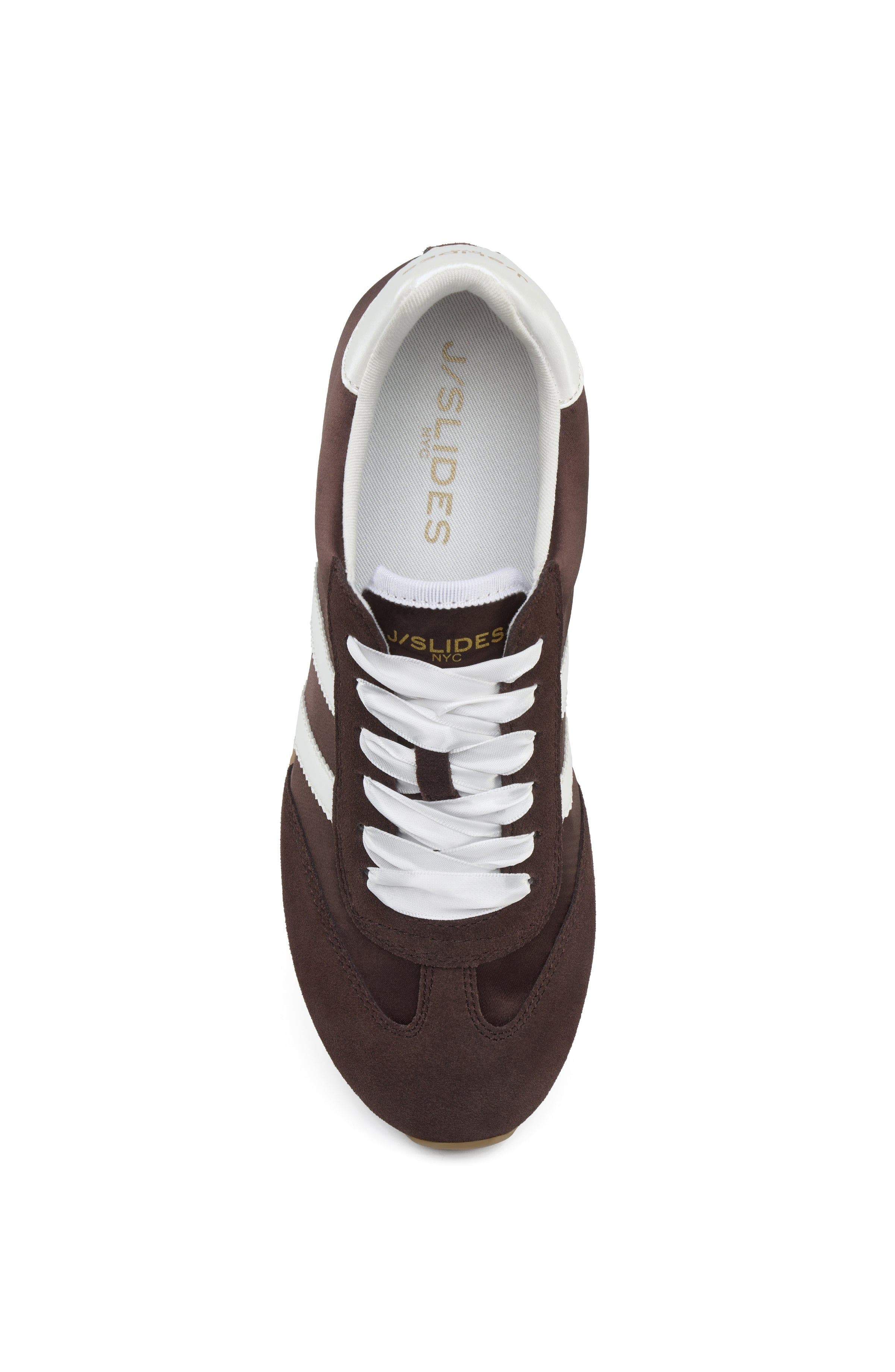 Peggy Shearling Sneaker, Alternate, color, Brown/White-Suede