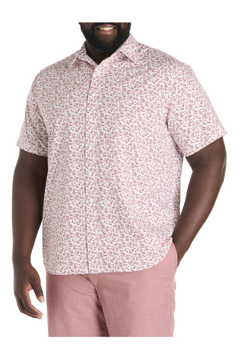 Big & Tall Leaf Print Sport Shirt, Main, color, MULTI
