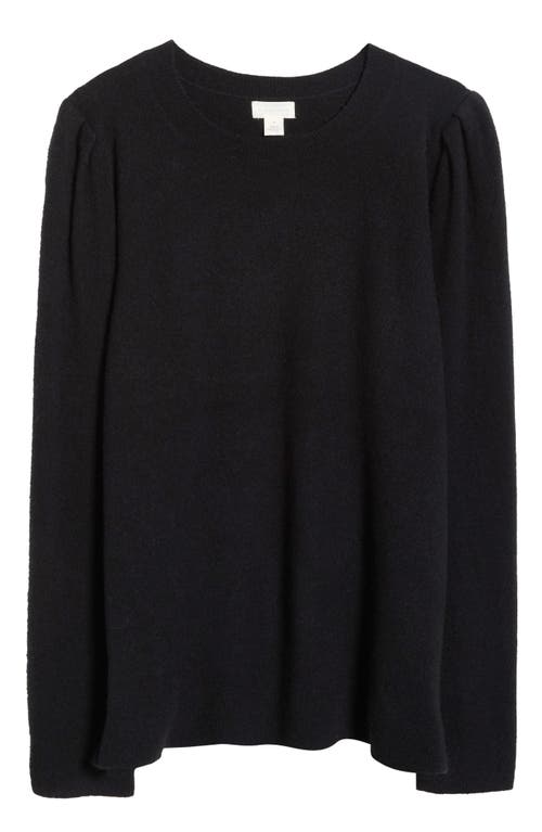 Caslonr Caslon(r) Pointelle Detail Crewneck Sweater In Black