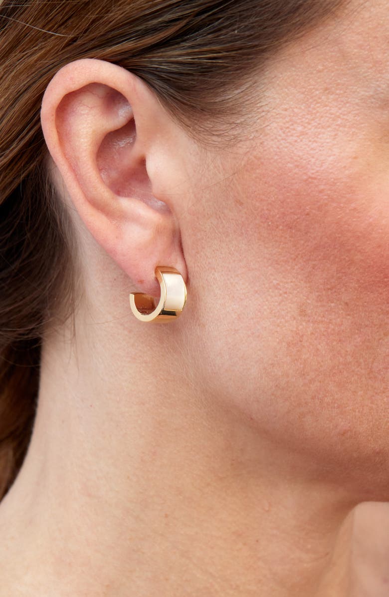 SAVVY CIE JEWELS Mother of Pearl Hoop Earrings, Alternate, color, 