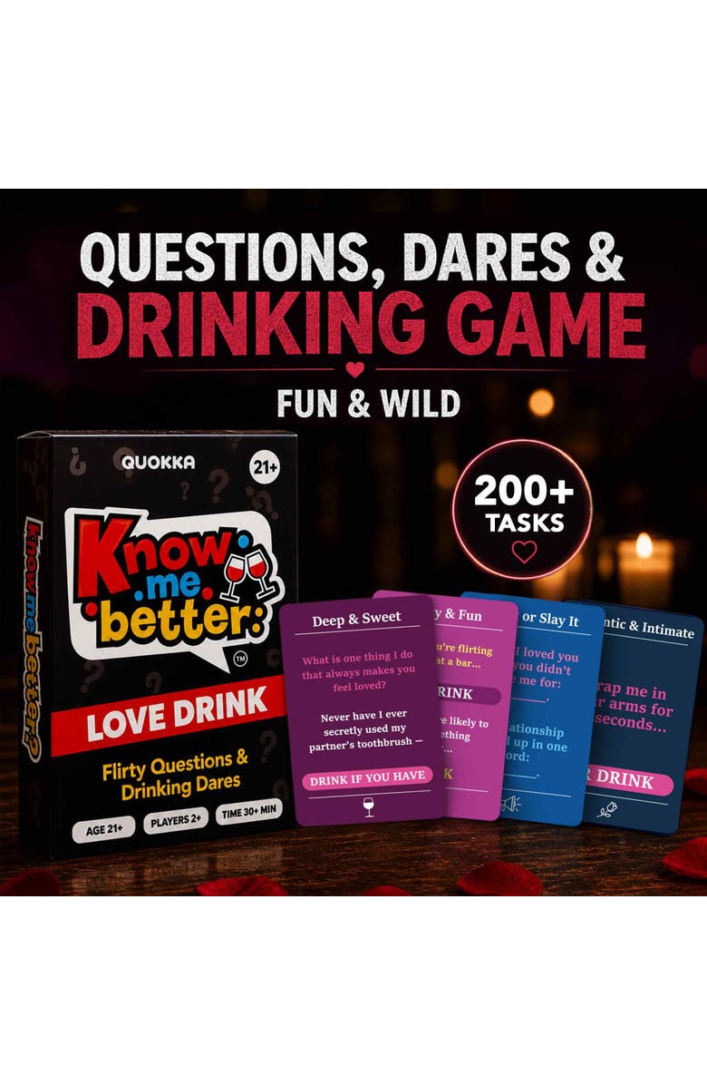 Quokka Couples Conversation & Date Night Card Games Set, Alternate, color, Love Drink