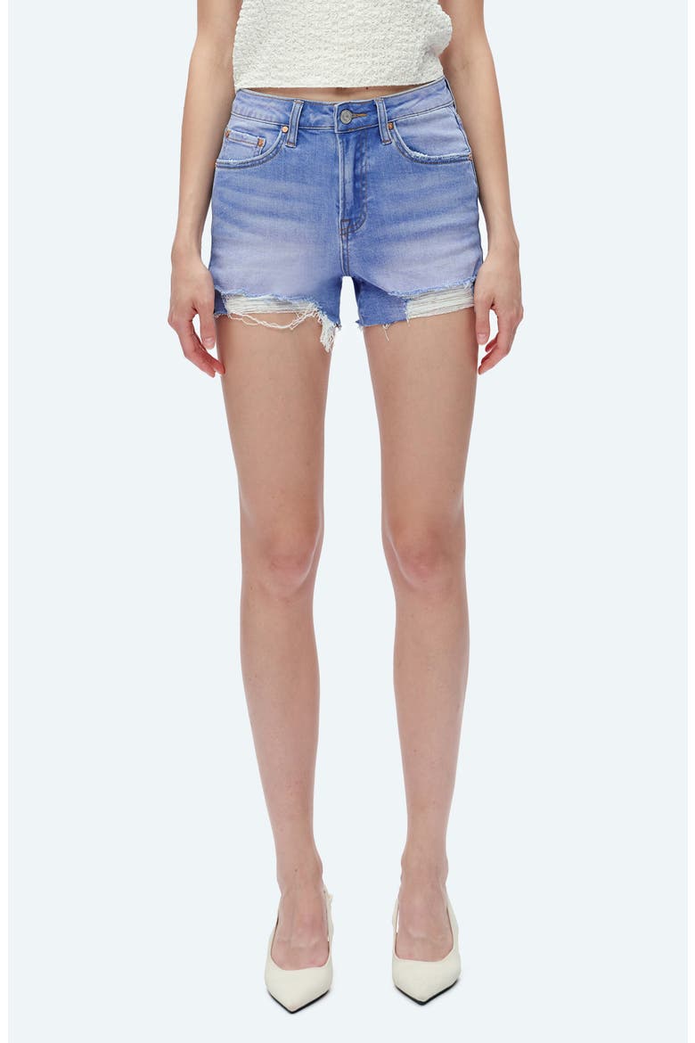 Mid Rise Denim Cutoff Shorts, Main, color, SKY BLUE