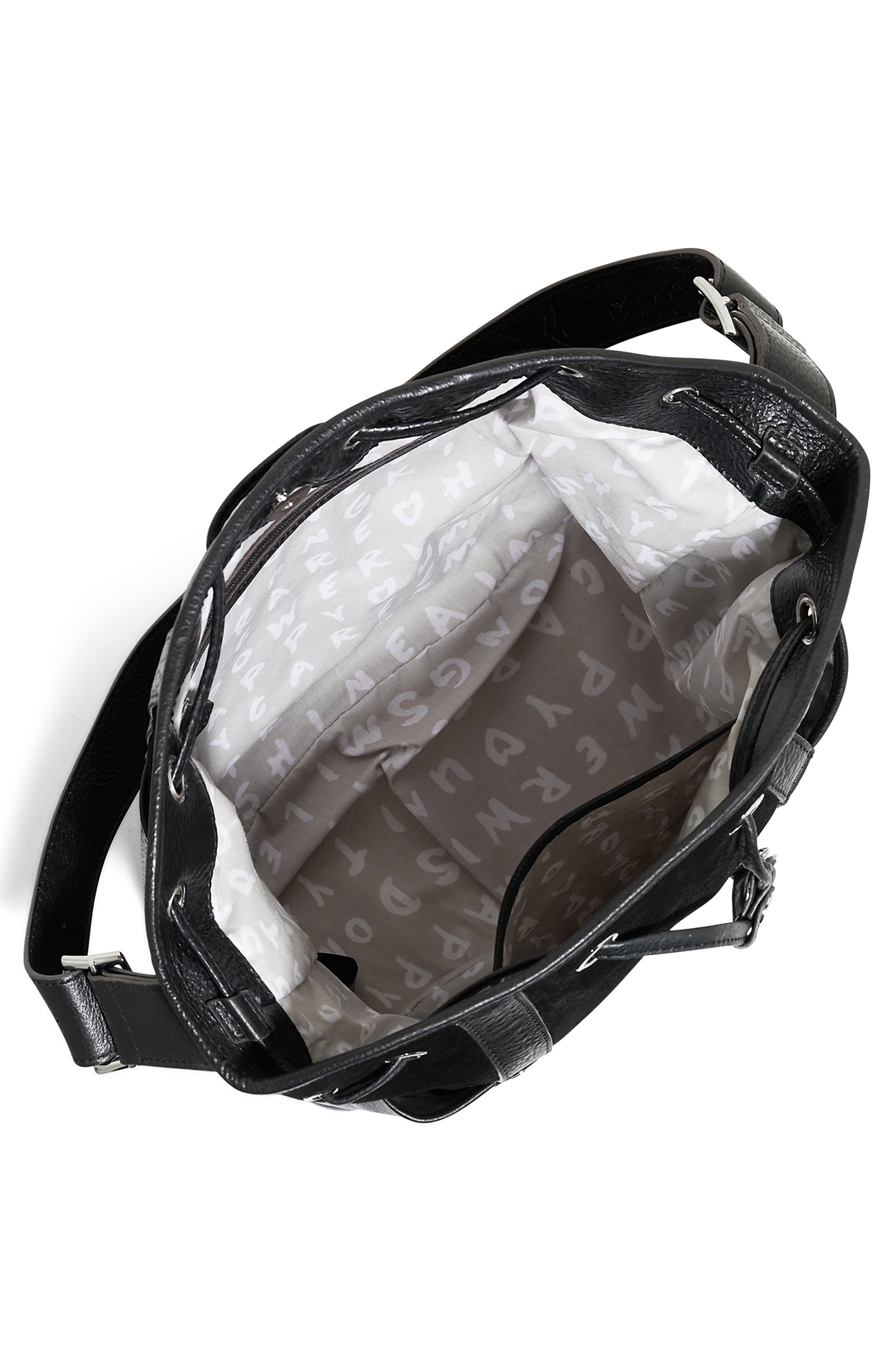 AIMEE About Town Leather & Suede Bucket Bag, Alternate, color, 