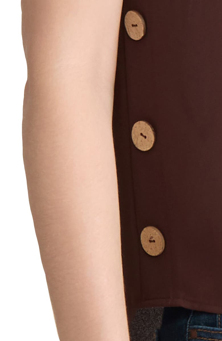 Jones New York Side Button Detail Top, Alternate, color, Fudge