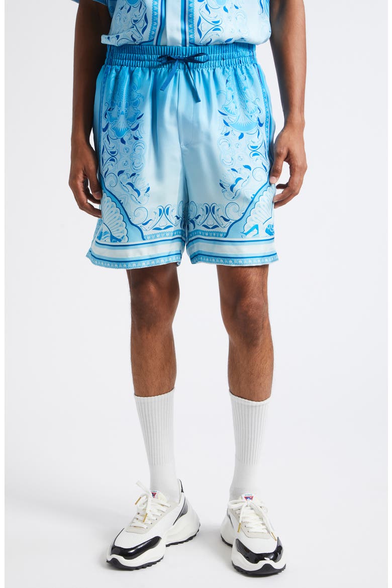 Egyptian Rug Silk Shorts, Main, color, SILK TWILL