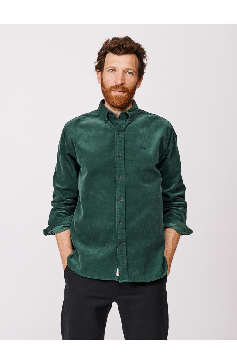 Aubin Haworth Corduroy Shirt, Main, color, Dark Green