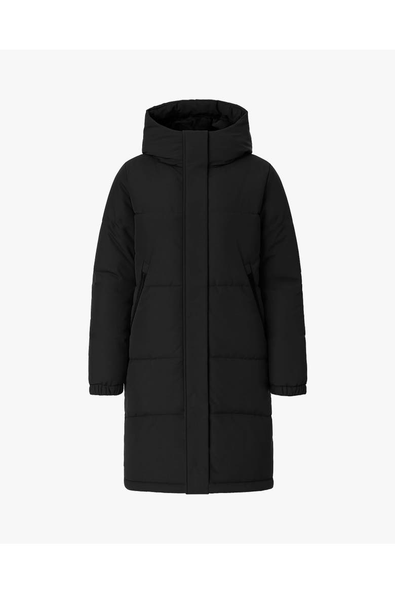 INES | Hooded Down Winter Jacket, Main, color, Black