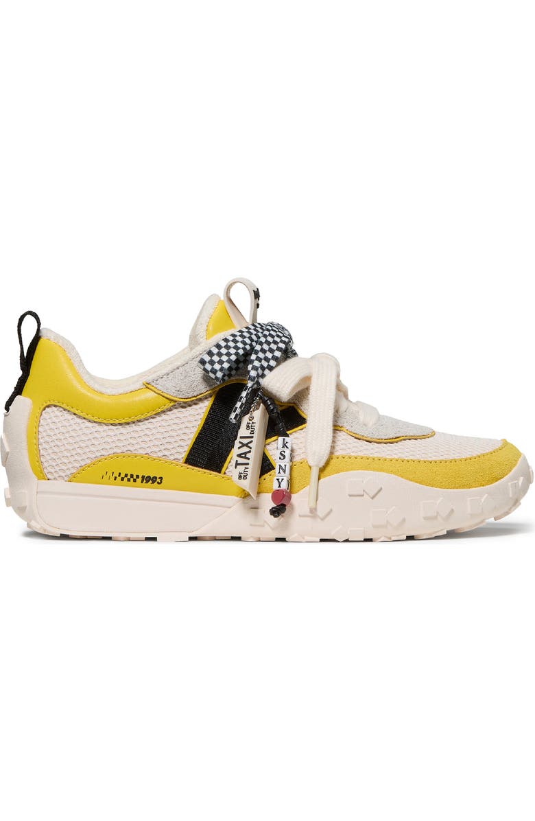Kate Spade New York k as in kate nyc taxi lace-up sneaker, Alternate, color, Rich Lemon Multi