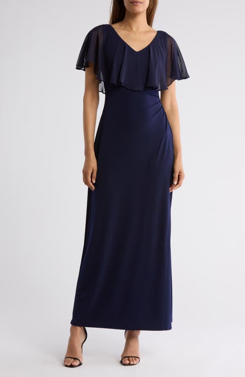 Flutter Sleeve V-Neck Dress