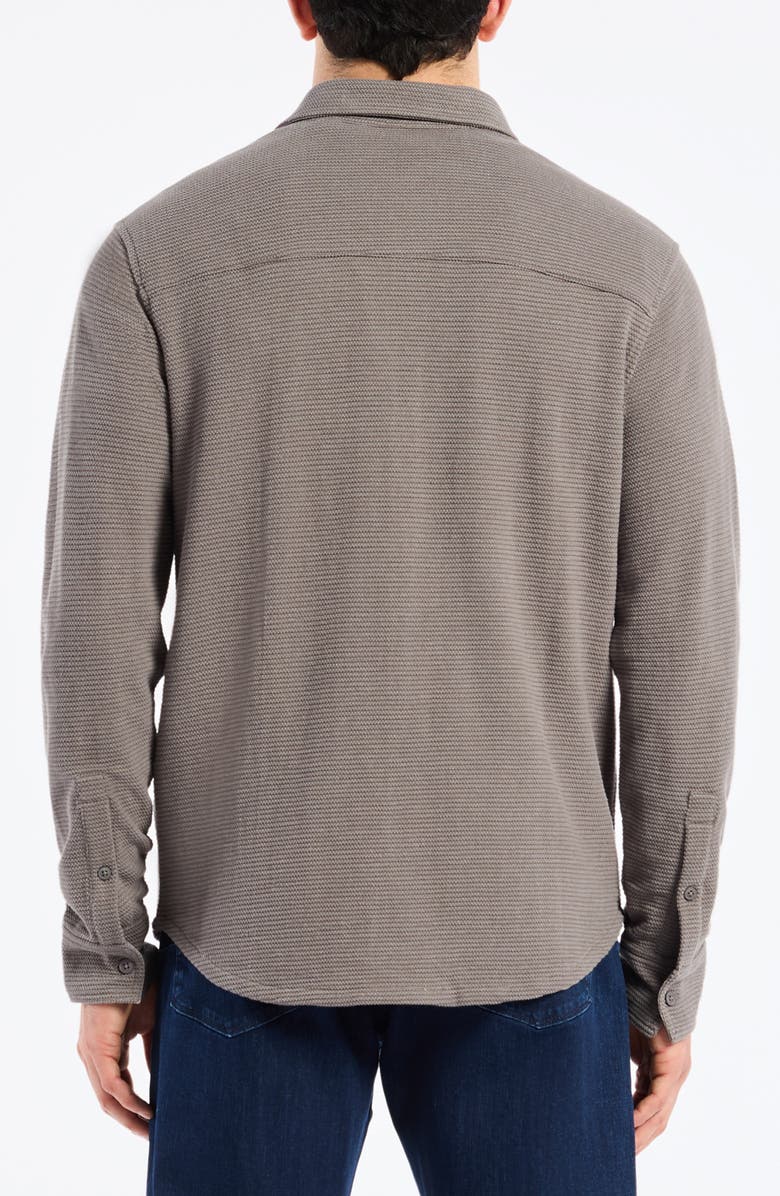 Robert Graham Brunner Knit Button-Up Shirt, Alternate, color, Charcoal