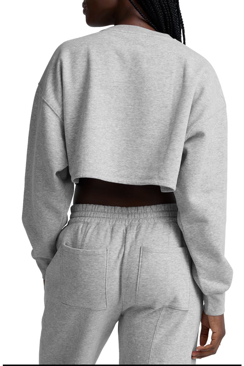 LuxeFleece Boxy Crop Sweatshirt, Alternate, color, LIGHT HEATHER GRAY