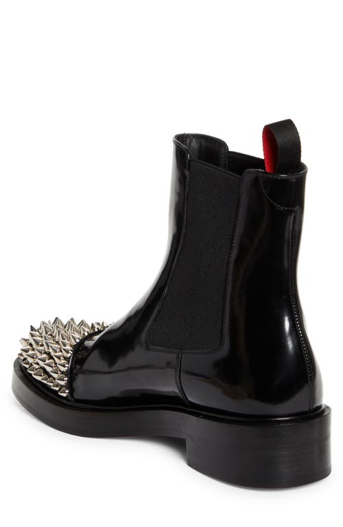 Christian Louboutin Battersea Spiked Cap Toe Chelsea Boot In Black