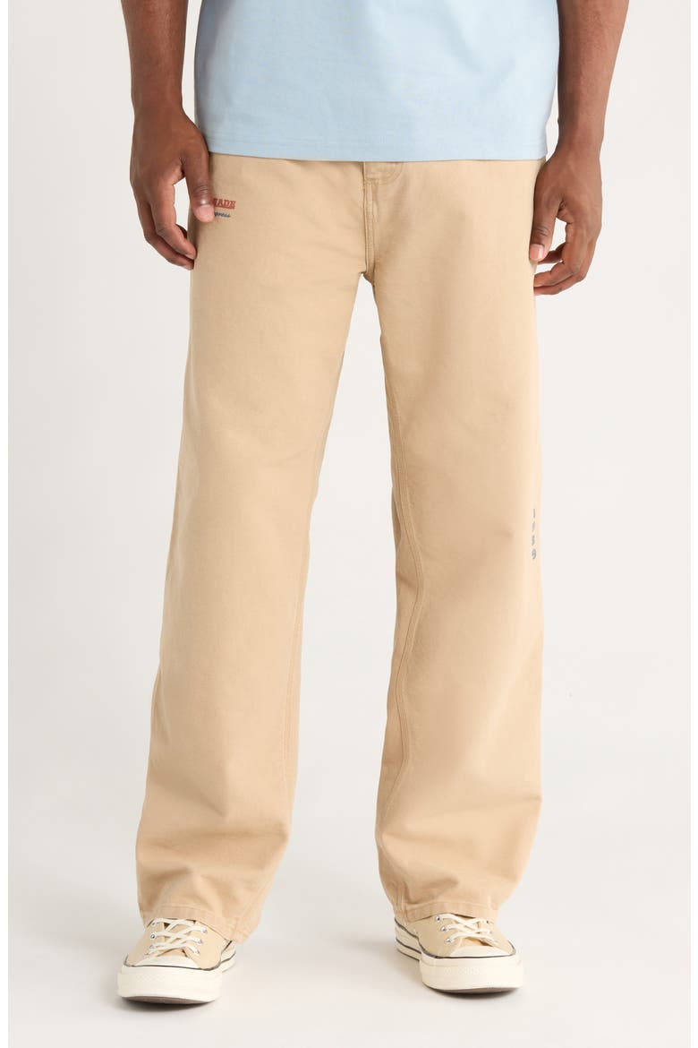 OG Single Knit Loose Organic Cotton Canvas Pants, Main, color, DUSTY H BROWN