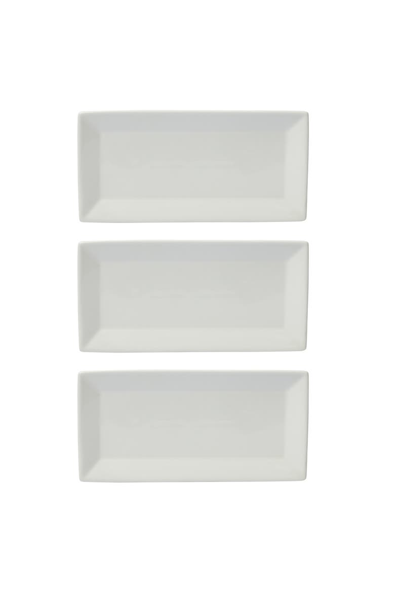 Gracious Dining Serving Set w/ Plates & Metal Stand, Alternate, color, White