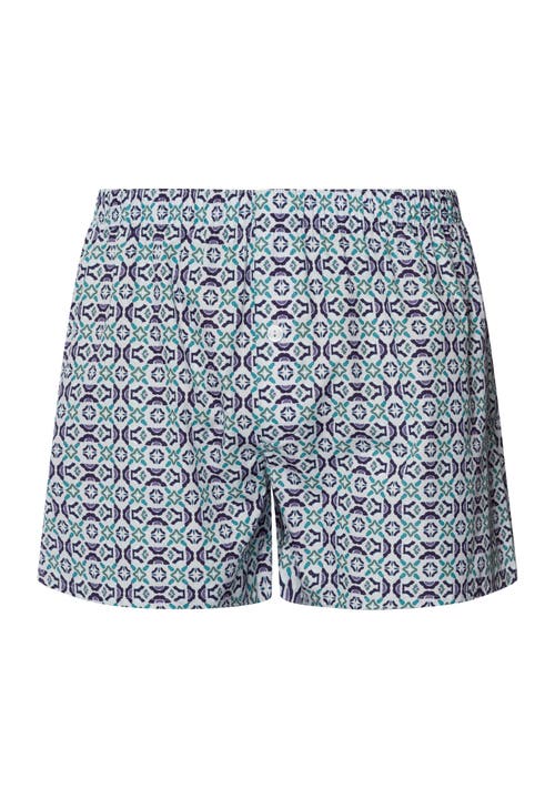 Hanro Fancy Woven Cotton Boxer In Tinted Mosaic