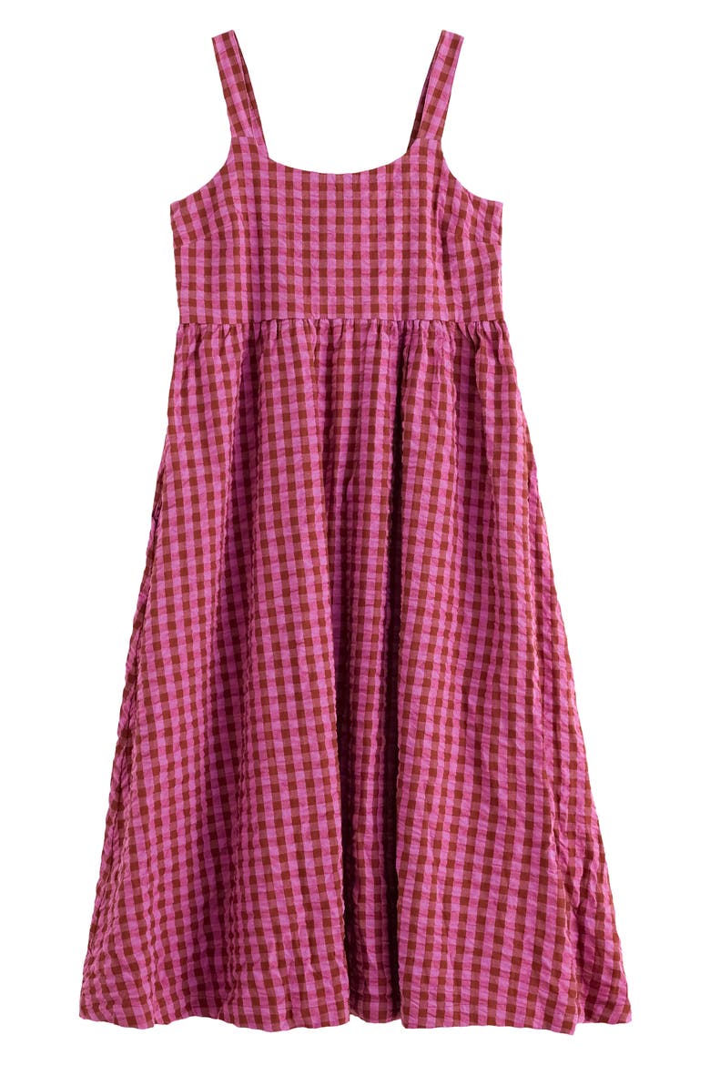Laity Gingham Organic Cotton Midi Dress, Alternate, color, GINGHAM CHECK BURNT UMBER