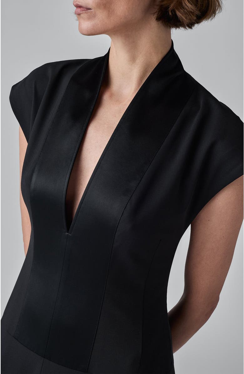 CO V-Neck Bubble Dress - Black, Alternate, color,