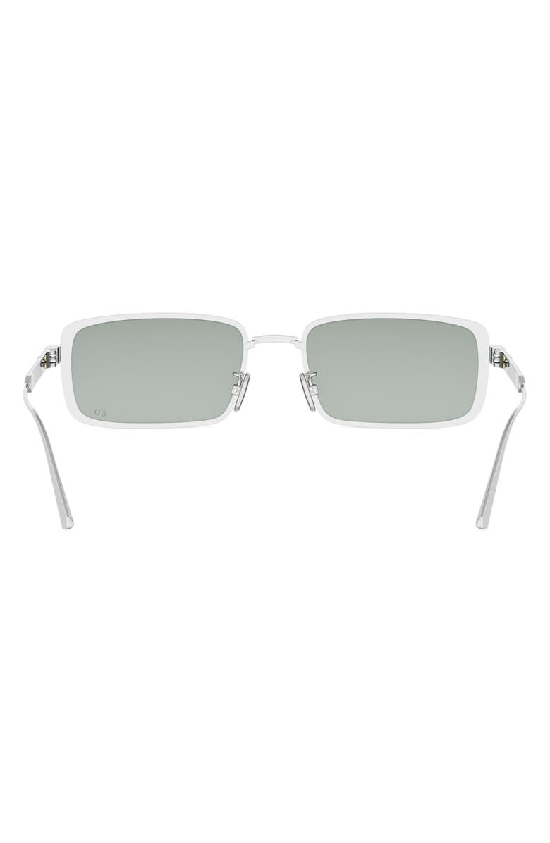 DIOR Cannage S2U Rectangular Sunglasses, Alternate, color, Palladium / Silver Mirror