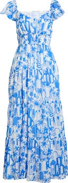 SUGARLIPS Nala Tiered Smocked Maxi Sundress