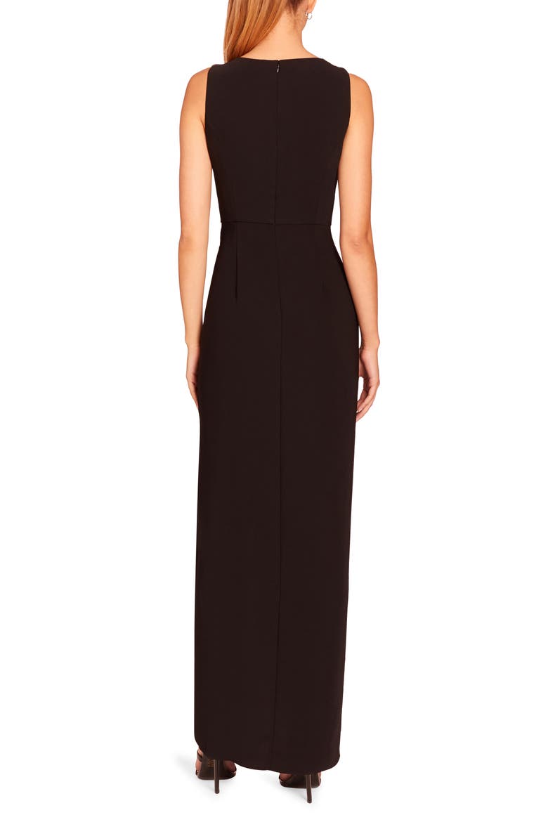 Puzzle Side Slit Gown, Alternate, color, BLACK
