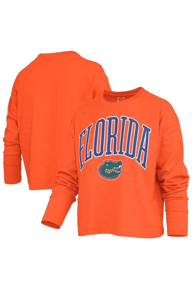 Women's Pressbox Orange Florida Gators Motley Boxy Waist-Length Long Sleeve T-Shirt, Main, color, Orange