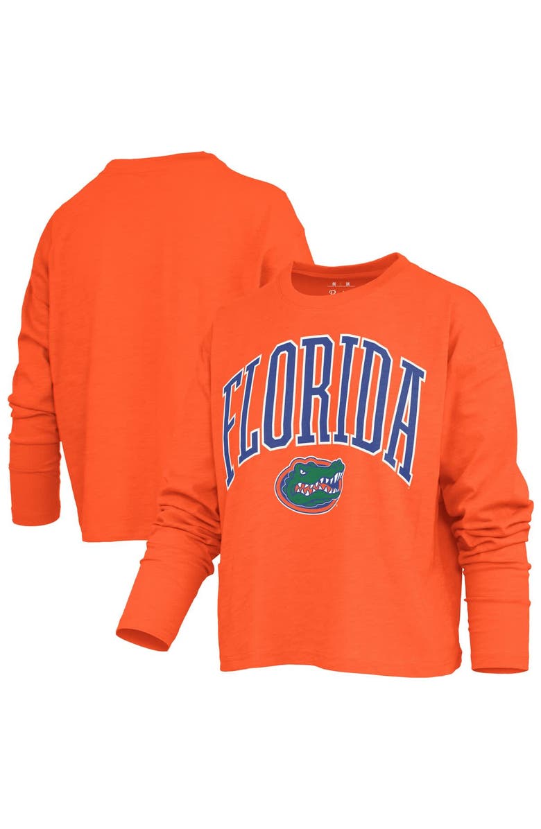 PRESSBOX Women's Pressbox Orange Florida Gators Motley Boxy Waist-Length Long Sleeve T-Shirt, Main, color, Orange