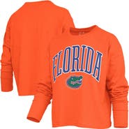 PRESSBOX Women's Pressbox Orange Florida Gators Motley Boxy Waist-Length Long Sleeve T-Shirt