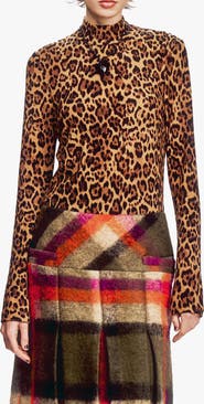Anna Sui Leopard Knit Turtleneck