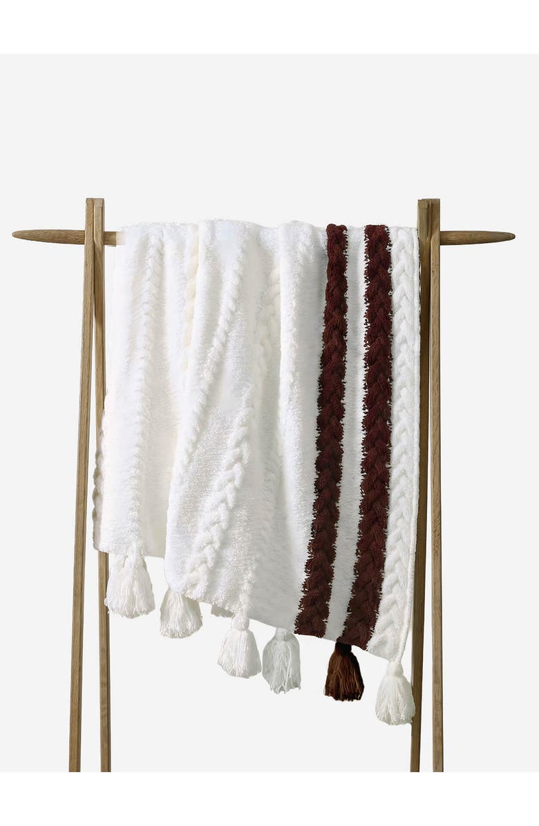 Sunday Citizen Snug Braided Stripe Throw Blanket, Alternate, color, 