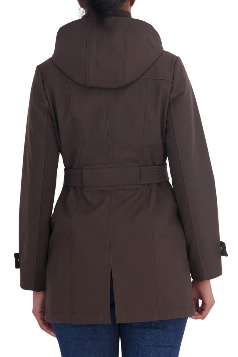 Water Resistant Hooded Softshell Jacket, Alternate, color, BROWN