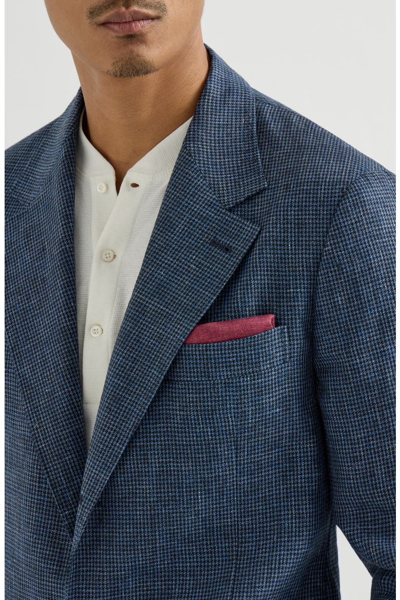 Houndstooth deconstructed blazer, Alternate, color, Denim