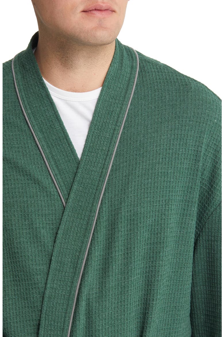 Waffle Knit Robe, Alternate, color, GRASS GREEN