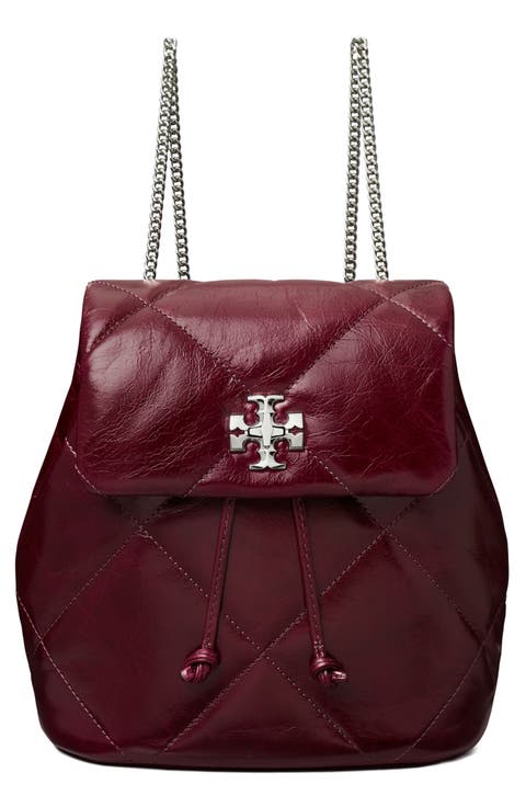 Kira Distressed Diamond Quilted Leather Backpack