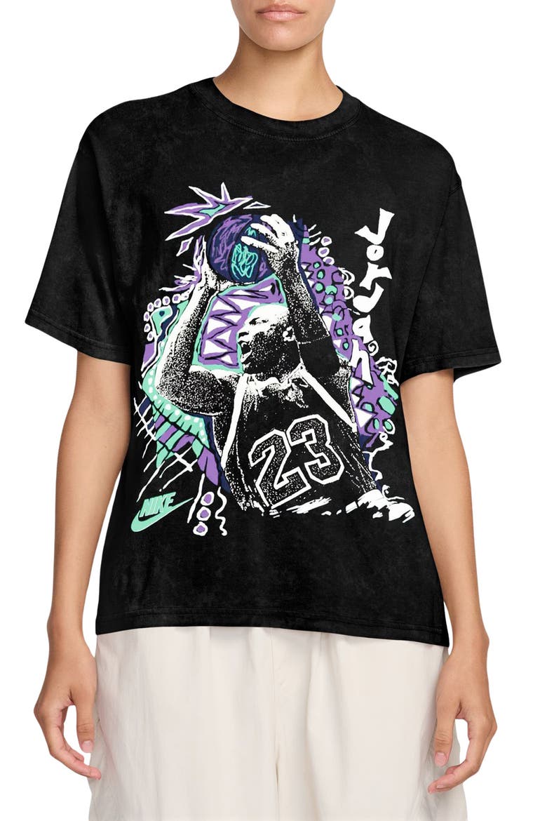 Flight Cotton Graphic T-Shirt, Main, color, BLACK/ WHITE