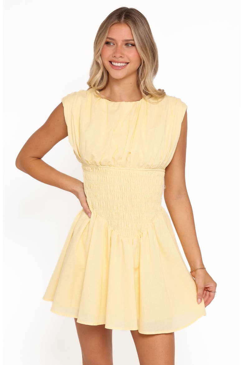 Ziva Smocked Minidress, Alternate, color, YELLOW