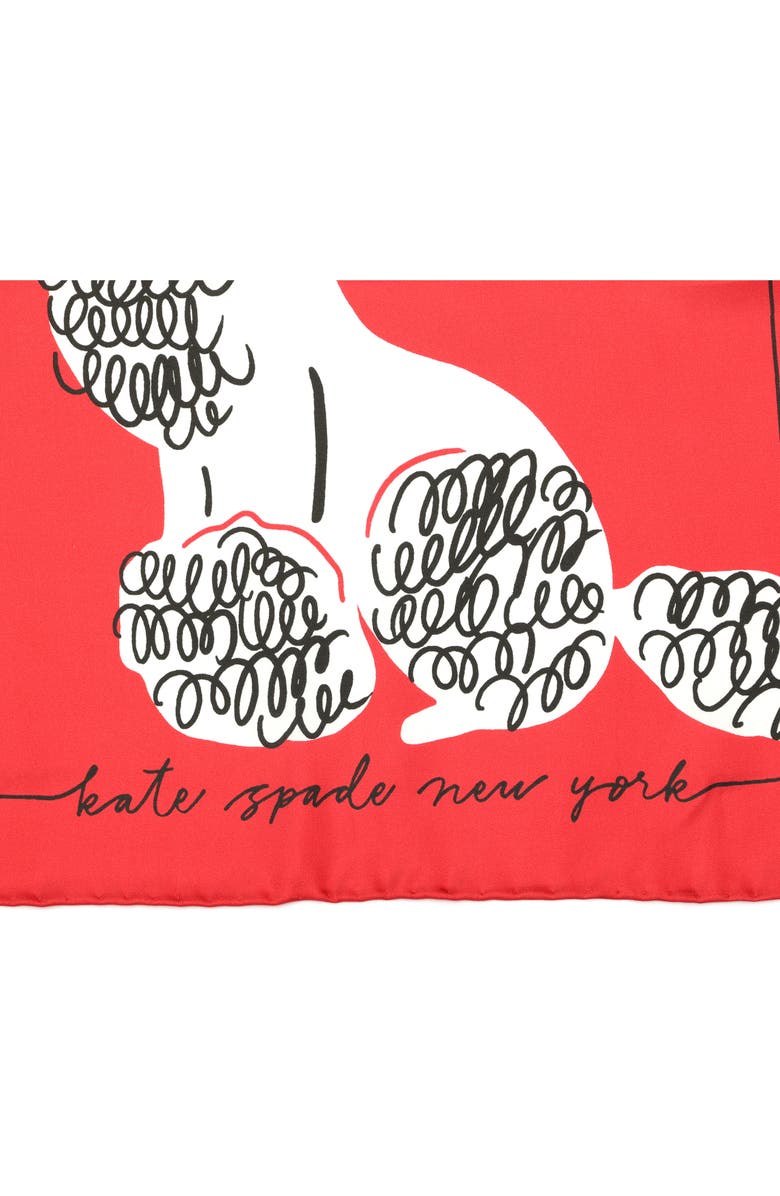 Kate Spade New York poodles silk square scarf, Alternate, color, 