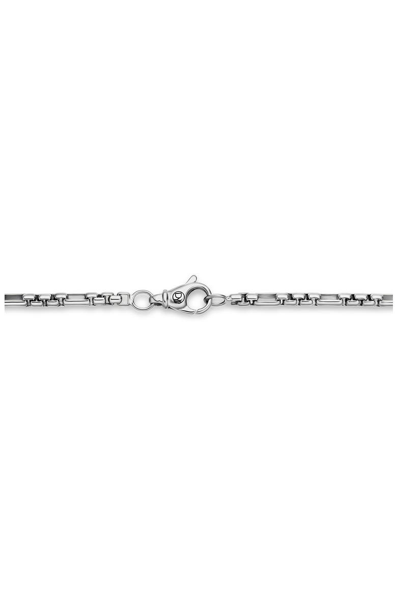 Men's Open Station Box Chain Necklace in Sterling Silver, 3mm, Alternate, color, SILVER