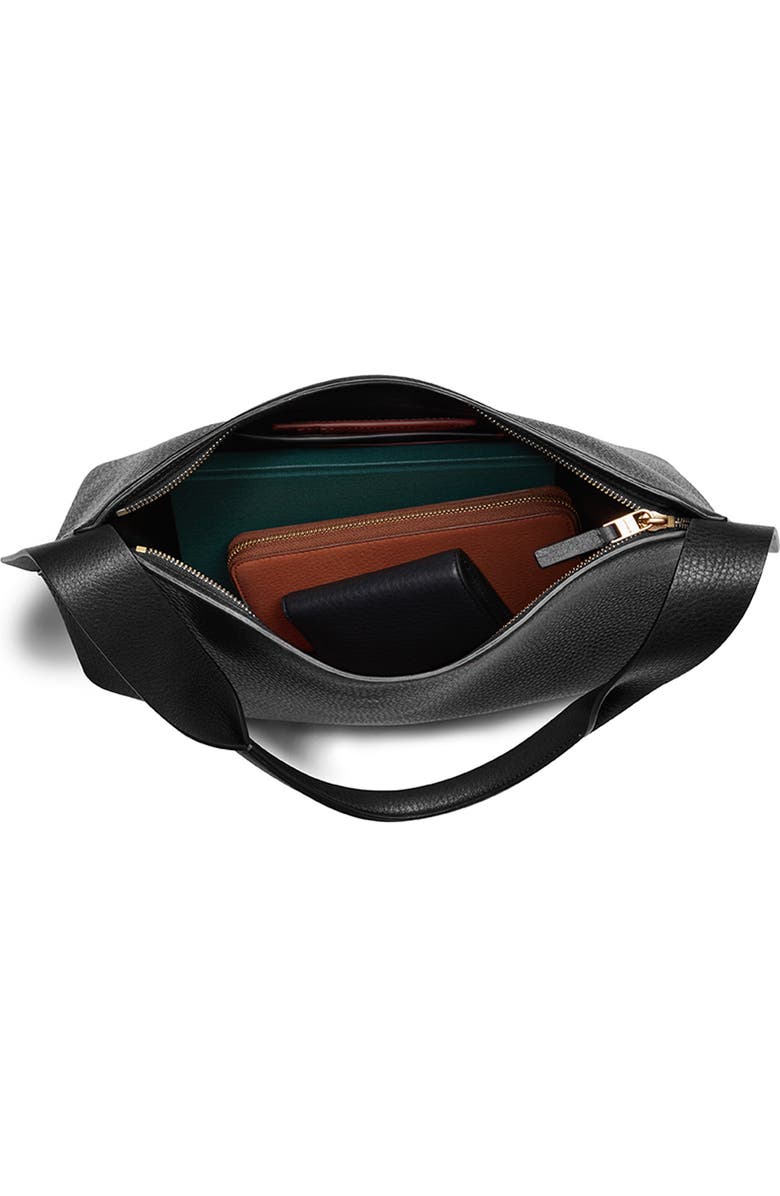 Shinola Medium Derby Leather Shoulder Bag, Alternate, color, Black