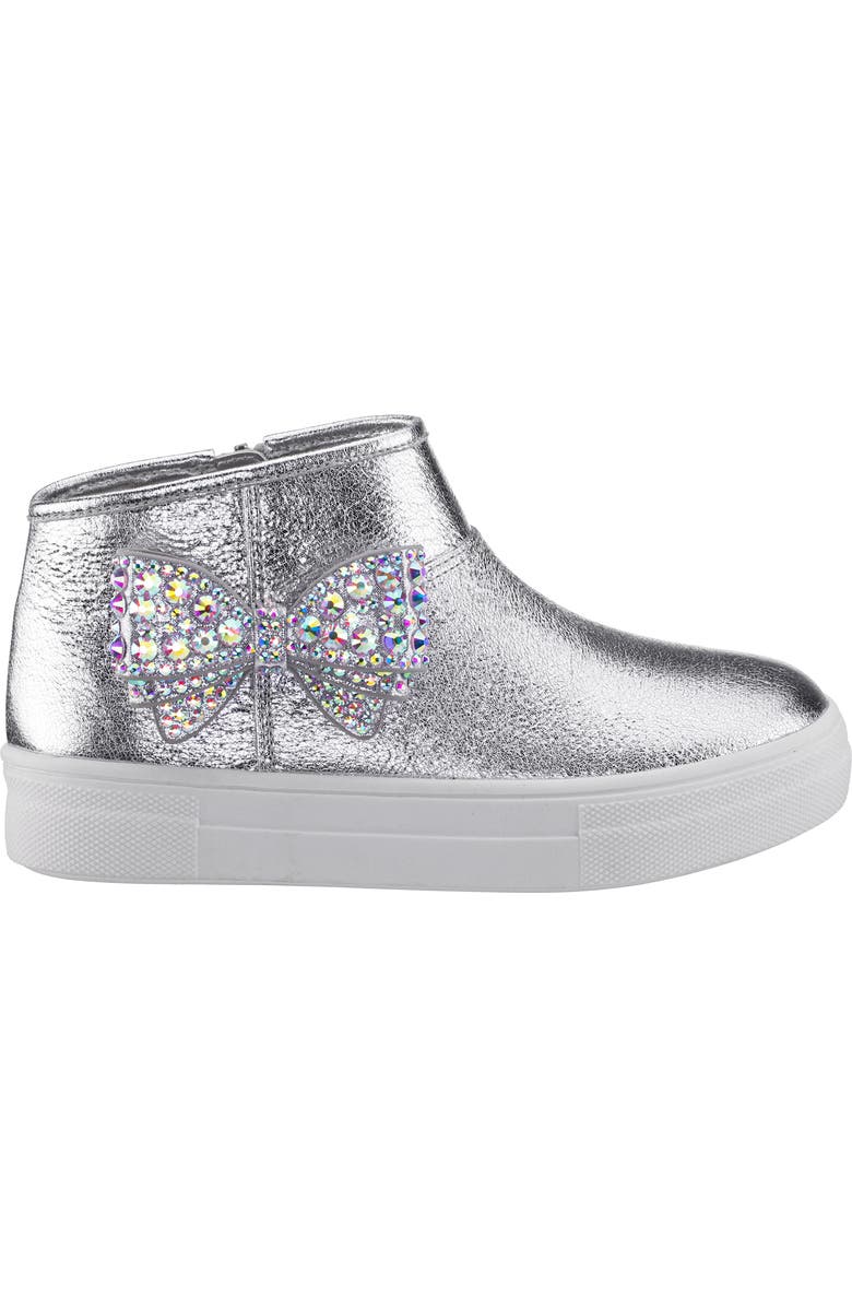 Nina Kids' Gwenny Sneaker, Alternate, color, Silver Crackled Metallic