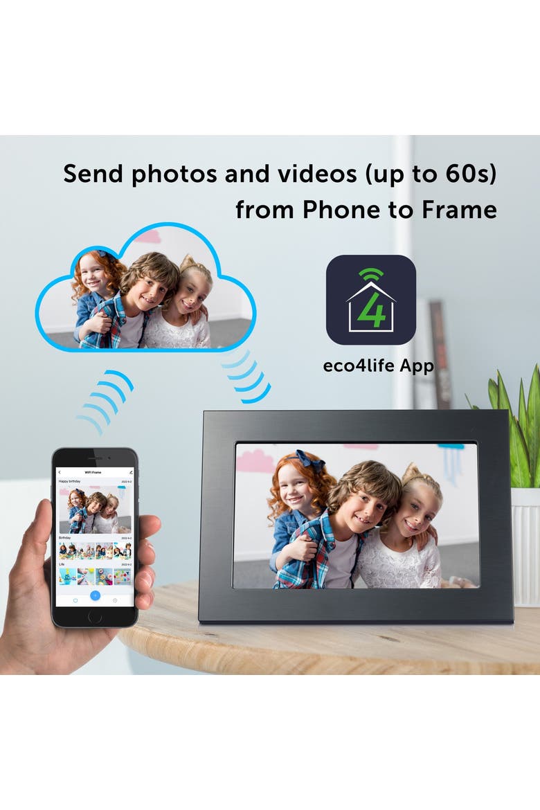 10.1" WiFi Digital Photo Frame, Alternate, color, Titanium Black