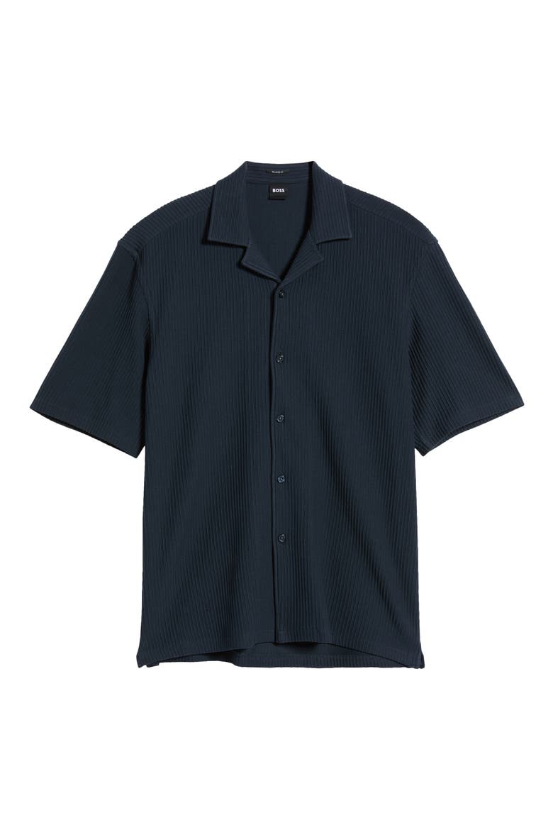 Lars Relaxed Fit Camp Shirt, Main, color, DARK BLUE
