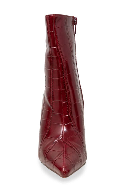 Chase & Chloe Chase And Chloe Croc Embossed Bootie In Burgundy