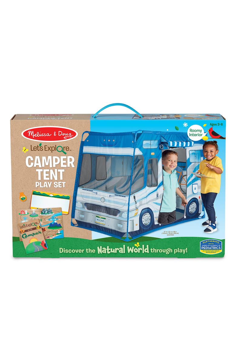 Melissa & Doug Let's Explore Camper Tent Playset, Alternate, color,