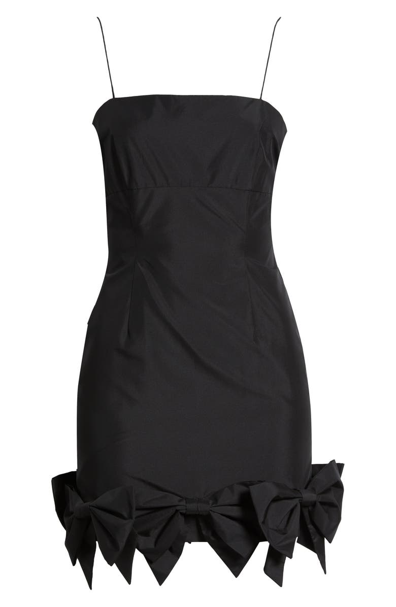 LoveShackFancy Kennedi Bow Minidress, Alternate, color, Black