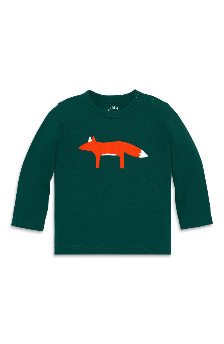 Primary Baby Long Sleeve Fox Tee, Main, color, 