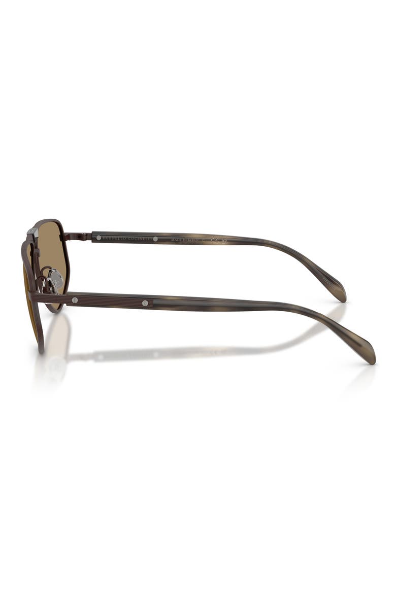 58mm Geometric Pilot Sunglasses, Alternate, color, MATTE CHOCOLATE