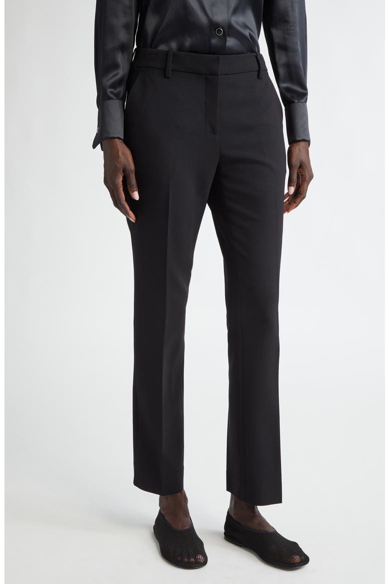 Manhattan Stretch Wool Cigarette Pants, Main, color, BLACK