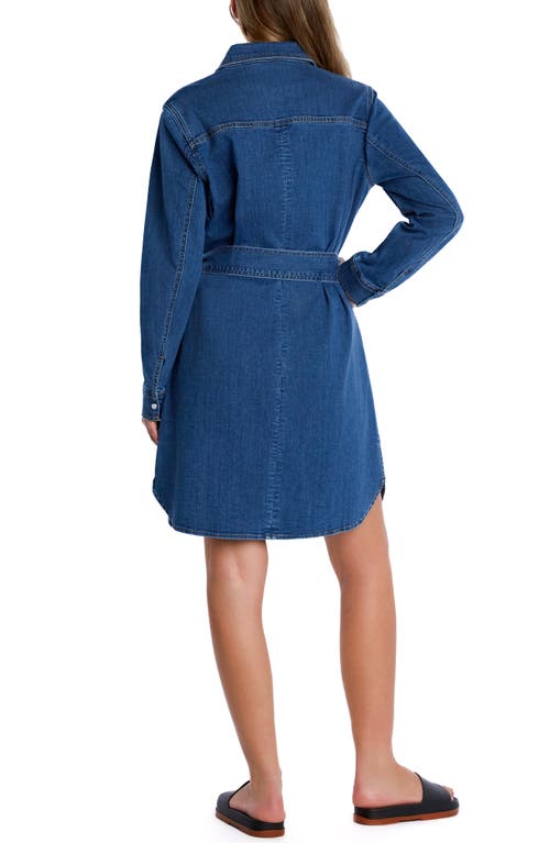 Wash Lab Denim Marie Belted Denim Shirtdress In Marie Blue